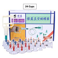 YE ZI Transparent Cupping Device, Household Suction Cupping Therapy, 24 Cups, Chinese Body Cupping, Vacuum Cupping Set, Easy to Operate (Color : 24 Cups)