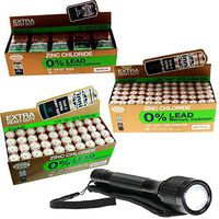 110PC Heavy Duty Batteries Kit Sizes 9V, AAA, AA Plus 140 LUMEN FLASHLIGHT