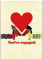 Roger la Borde Dachshund Engagement Cards Set of 6"Puppy Love HD"