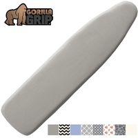 Gorilla Grip Reflective Silicone Ironing Board Cover, 15x54, Fits Large and Standard Boards, Pads Resist Scorching and Staining, Elastic Edge Covers, Thick Padding, No Fasteners Needed, Silver