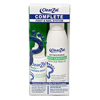ClearZal Complete Foot & Nail System Kit with Antimicrobial Nail Solution. Foot Sanitizer Liquid Soap with Tea Tree Oil That Deodorizes, and Nail File.