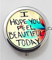 BlackKey I Hope You Feel Beautiful Today 3-Compartment Decorative Pocket Gift Box Case Organizer for Pill, Color 1 -683