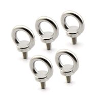 Yasorn 5pcs M8/0.32" Lifting Ring Eye Bolt Stainless Steel Screw Bolt