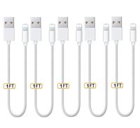USB Cables, PASYOU 1FT (0.3M) Fast Charging Cable Syncing Charger Cords Short Wires Durable Data Lines Certified Compatible for Phone Xs Max XR X/ 8 Plus/ 7Plus/ 7/ 6s Plus/ 6 Plus/ 5s/ 5-5 Pack