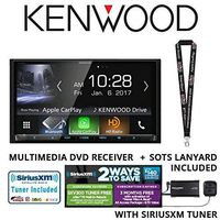 Kenwood DDX9904S in Dash DVD CD 6.95in Touchscreen Display, Built in Bluetooth, with SiriusXM SXV300V1 Tuner, Antenna and a Free SOTS Lanyard (Renewed)