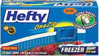 Hefty 00R82235 Quart Hefty One Zip Freezer Bags 35 Count