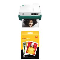 Kodak Smile Classic Digital Instant Camera with Bluetooth (Green) with Kodak 3.5x4.25 inch Premium Zink Print Photo Paper (40 Sheets)