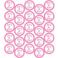 Sticker Seals - It's a Girl - Clear with Pink Writing (50 pieces)