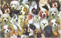 Puppies & Kittens Collage Gift Wrap Paper 2 Full Sheets 27 inches x 39 inches