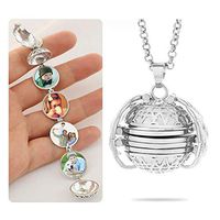 FOONEE 4 Photo Locket Necklace for Women Girls, Expanding Photo Locket Necklace Essential Oil Diffuser Necklace, Creative Fashion Clothing Accessory for Women Girls