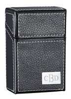 Personalized Visol Migo Black Leather Regular Size Cigarette Pack Holder with Free Monogram
