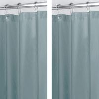 mDesign Plastic, Waterproof, Mold/Mildew Resistant, Heavy Duty PEVA Shower Curtain Liner for Bathroom Showers and Bathtubs - No Odor - 3 Gauge, 72 inches x 72 inches - 2 Pack - Smoke Gray
