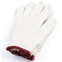 uxcell 3 Pairs Grey White Red Stretch Cuff Cotton Yarn Working Gloves for Workman