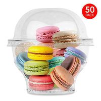 Clear Plastic Cups with Lids (50 Count) Dessert Cups with Lids - Ice Cream Cups - Plastic Fruit Cups - Mini Snack Bowls and Dome Lids without Hole, 8 Ounce