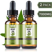 (2-Pack) Hemp Oil 7000mg Extract for Pain, Anxiety & Stress Relief - Peppermint Hemp Flavor, Pure Extract, Vegan Friendly, Helps with Skin & Hair, Relaxation, Better Sleep