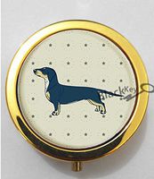 BlackKey Animal Dog Dachshund Puppy Wiener Dog 3-Compartment Decorative Pocket Gift Box Case Organizer for Pill, Color 2 -257