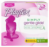 Playtex Simply Gentle Glide Multipack Unscented Tampons with Regular and Super Absorbencies, 36 Count (Packaging May Vary)