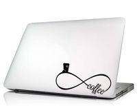 Laptop Decal I Love Coffee INFINITE symbol cute funny vinyl decal mac sticker skin saying lettering decal art