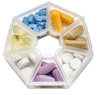 MEDca Weekly Pill Organizer Clear 7-Sided Pill Reminder, Round Shaped