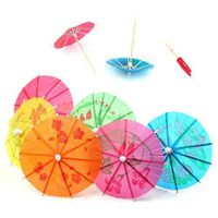 TRIXES Cocktail Drinks Umbrellas - 50 x Colourful Party Pack - Beach Party Umbrellas for The Tropical Drink Look