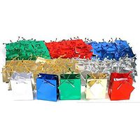 100 Metallic Tote Bags Shopping Gift Case Display 3.5"