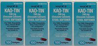 Docusate Calcium 240 MG Stool Softener Softgels Generic for Surfak 100 Softgels Per Bottle Pack of 4 Bottles