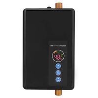 Qioni Instant Water Heater, Mini Electric Water Heater, Portable 5.5KW 220V Tankless Shower Hot Water System for Kitchen Bathroom, Overheating Protection, Easy to Install(Black)