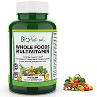 Bio Naturals Whole Foods Multivitamin For Men & Women with 100+ Nutrients – Vitamins A B C D E, Minerals, Herbs, Omega 3, Probiotics, Organic Extracts – No GMOs, No Gluten, 100% Vegan – 90 Count