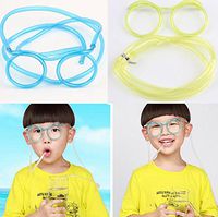 Qich 5pcs DIY straws Silly multi-colors Glasses Drinking Straw Eyeglass Frames for party fun