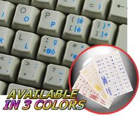 4Keyboard Italian Keyboard Sticker with Blue Lettering ON Transparent Background for Desktop, Laptop and Notebook