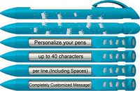 Greeting Pen Personalized Pens- Blue Crown Friendship Gift/Party Favor Rotating Message Pen - 25 Pack (P-PP-113-25)