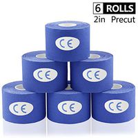 AUPCON Sports Kinesiology Tape Precut Muscle Tape Breathable Hypoallergenic Latex Free Water Resistant Pain Relief Knee Shoulder Elbow Ankle Injury Recovery Therapeutic Aid (6RollsDblue)