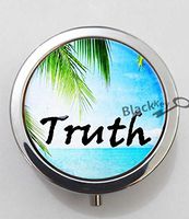 BlackKey Truth Beautiful Inspirational Word 3-Compartment Decorative Pocket Gift Box Case Organizer for Pill, Color 1 -1637