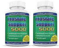 Prostate Support 5000 Supplement Vitamin Promotes Prostate Health Urinary Function Reduce Frequent Urination Includes Saw Palmetto and Over 30 More All Natural Herbs 2 Bottles