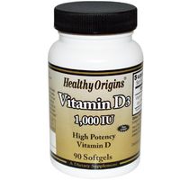 Healthy Origins Vitamin D3 1,000 Iu Softgels - 90 Ea, 2 Pack