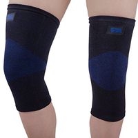 Athletec Sport Bamboo Charcoal Knee Compression Sleeve for Knee Pain, Joint Pain, Arthritis Relief, Meniscus Tear and Support for Running, Walking, Workout, Recovery - Size Medium in Black (Pair)