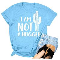 Meikosks Ladies Letter Printing Loose T Shirt Short Sleeves Crewneck Tops Summer Casual Blouses Blue