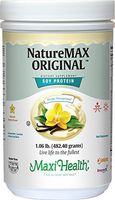 Maxi-Health NatureMAX Plus Soy Protein Powder 20gram Protein Per Serving - Natural Vanilla  - Diet Supplement and Energy Support Meal Replacement - Kosher Vitamin - 1 Pound