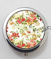 BlackKey Vintage Flowers 3-Compartment Decorative Pocket Gift Box Case Organizer for Pill, Color 1 -1214