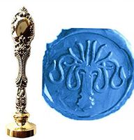 MNYR Vintage Fancy Cuttlefish Ocean Fish Wax Seal Stamp Luxury Bronze Metal Peacock Decorative Wedding Invitations Gift Cards Paper Stationary Envelope Custom Logo Picture Wax Seal Sealing Stamp Set