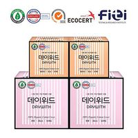 DAYWITH Sanitary Pads Certified Organic Cotton Menstrual Pads Ultra Thin Natural Sanitary Napkins with Wing Type & Linear/Regular 2 Pack (32p) + Panty Liner 2 Pack (40p)