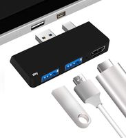 iSky New Surface Pro 5 6 Hub to HDMI, Adapter USB+Mini DP to 2 x USB, HDMI Wireless Converter Charger for New Microsoft Surface Pro 5/6 - Black