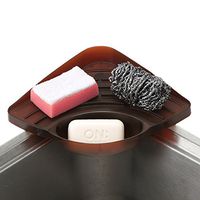 1 PCS Kitchen Sink Suction Holder Caddy Sponge Holder Scratcher Holder Cleaning Brush Holder Sink Organizer,Brown