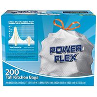 Members Mark Power Flex Tall Kitchen Simple Fit Drawstring Bags, 13 Gallon, 200 Count