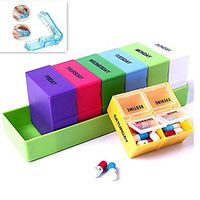 Weekly Travel Pill Organizer 4 Times A Day Prescription And Medication Reminder Plastic Tray