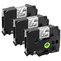 12mm 0.47 Inch TZ Tape Replace TZ-131 TZe-131 Black on Clear Laminated P-Touch Tape Compatible with Brother P-Touch, PTH110, PTD210 PTD400AD, D600, PT-P700, PT-P710BT, 1890C, Label Maker, 3-Pack