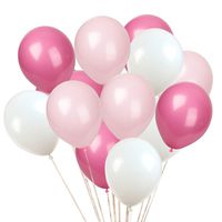 KADBANER Latex Balloon 100 pcs 12 inch ： White and Light Pink and Rose red Latex Balloons