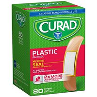 Curad Plastic Bandages .75 X 3 Inches 80 Each (Pack of 2)