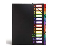 Expanding File Document Folder 12 Multicolored Pockets A4 Size Pockets Accordion Folder Accordion Folders