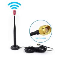 Alrolink High Gain Wifi Booster HD Wireless Camera Antenna with Magnetic Stand Base 9.85Ft Extension Cable, 2.4GHz , RP-SMA Male Connector,Black
